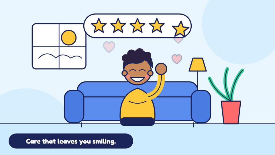 A smiling patient feeling better